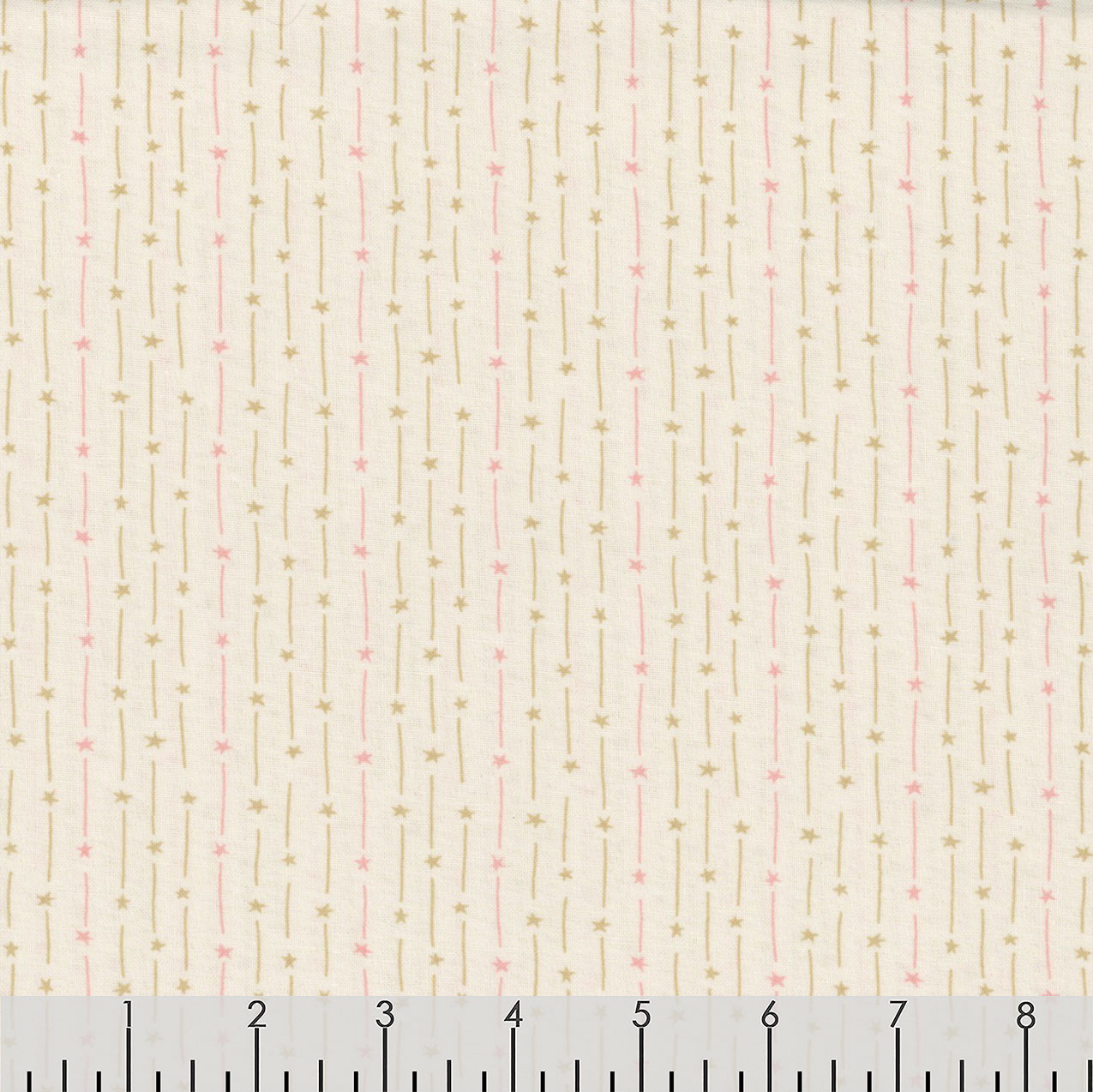 Henry Glass Fabrics Hearth and Home Janet Nesbitt Cream Pink Star